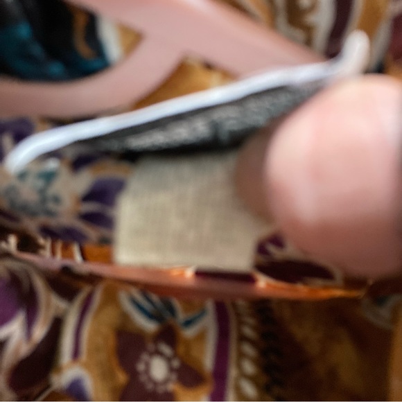 Vintage polyester button up collared shirt long puff sleeve floral design sz14 - Picture 11 of 16